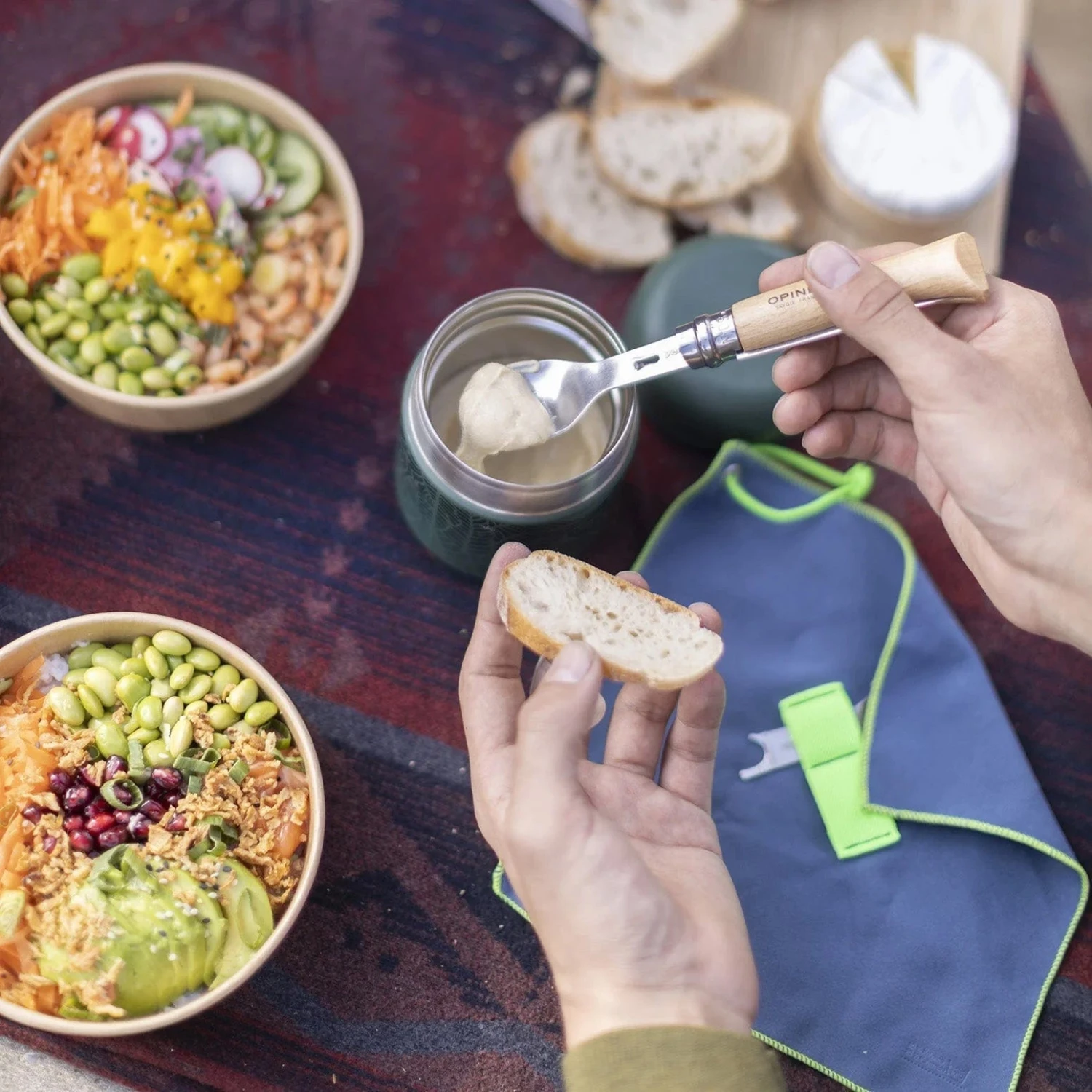 Opinel Picnic+ Beechwood Complete Cutlery Set – No.08 Stainless Steel Folding Knife with Fork & Spoon Inserts 5 Opinel Picnic+ Beechwood Complete Cutlery Set – No.08 Stainless Steel Folding Knife with Fork & Spoon Inserts - Image 5