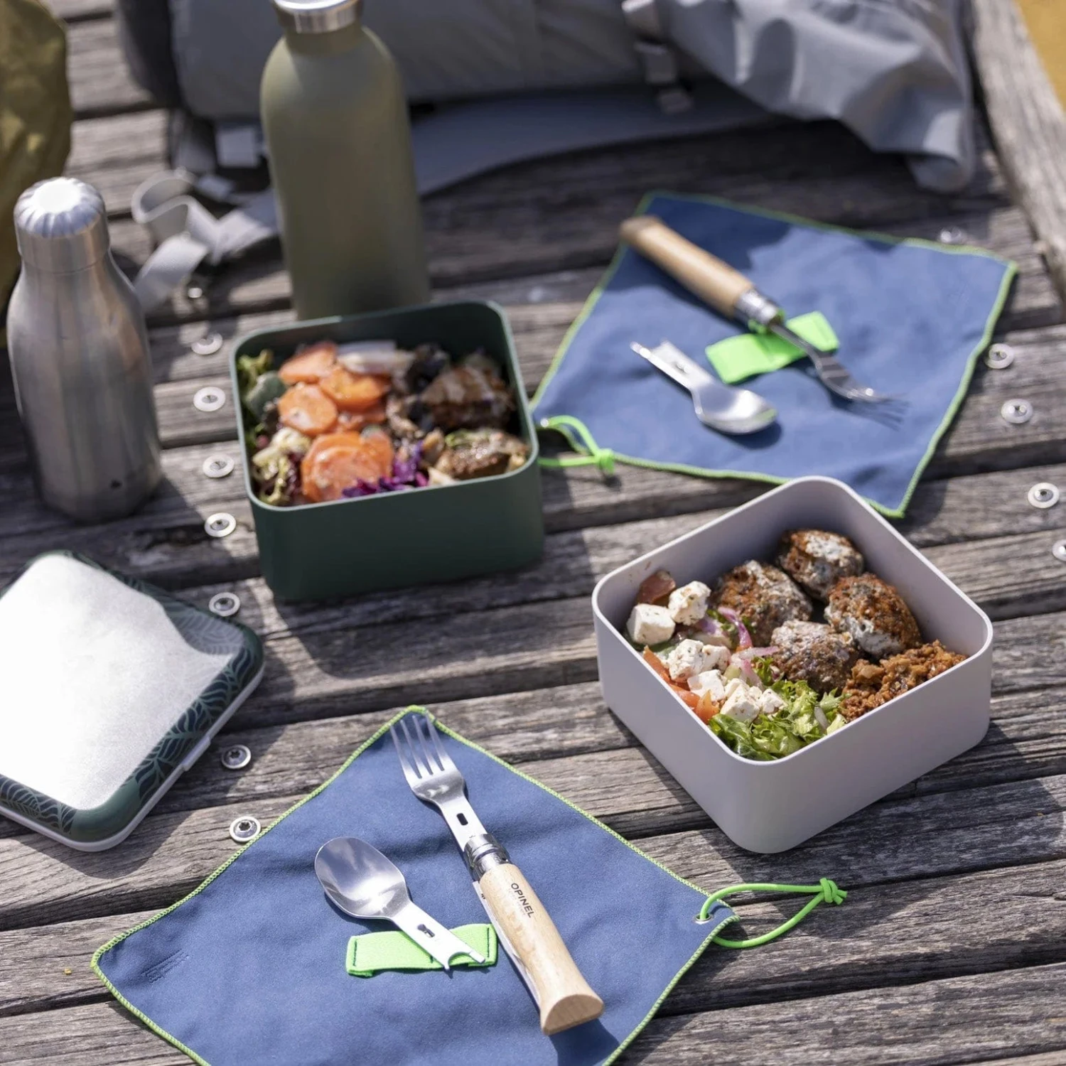 Opinel Picnic+ Beechwood Complete Cutlery Set – No.08 Stainless Steel Folding Knife with Fork & Spoon Inserts 2 Opinel Picnic+ Beechwood Complete Cutlery Set – No.08 Stainless Steel Folding Knife with Fork & Spoon Inserts - Image 2