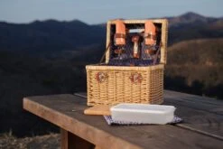 Napa Wine & Cheese Picnic Basket for 2 - Vintage Willow Wicker Set with Adeline Pattern Accessories -Campmor Outdoor Clothing 0527783c8f889d499aab2d5975b60bfdbbc851a8