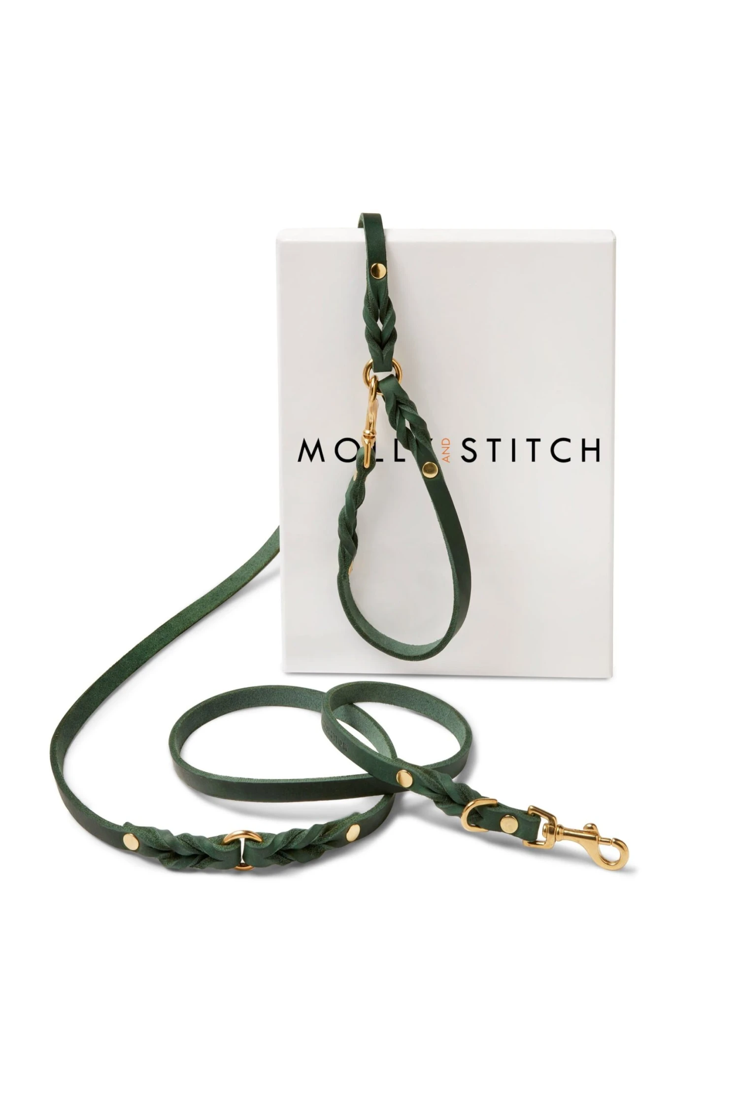 Butter Leather 3x Adjustable Dog Leash - Forest Green By Molly And Stitch US 1 Butter Leather 3x Adjustable Dog Leash - Forest Green By Molly And Stitch US