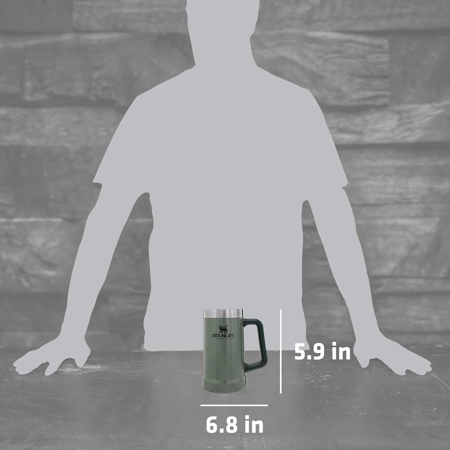 Stanley Adventure Series Hammertone Green Stay-Chill Stein – 24oz Vacuum Insulated Stainless Steel Beer Mug 4 Stanley Adventure Series Hammertone Green Stay-Chill Stein – 24oz Vacuum Insulated Stainless Steel Beer Mug - Image 4