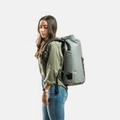 Icemule Pro Large 23L Backpack Cooler - Grey and Black Roll-Top Insulated Soft Cooler -Campmor Outdoor Clothing 1014 Grey1