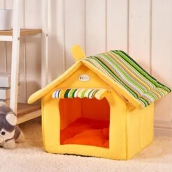 Cozy Striped Foldable Pet House And Bed By Dog Hugs Cat 13 Cozy Striped Foldable Pet House And Bed By Dog Hugs Cat -Campmor Outdoor Clothing 1041497132382