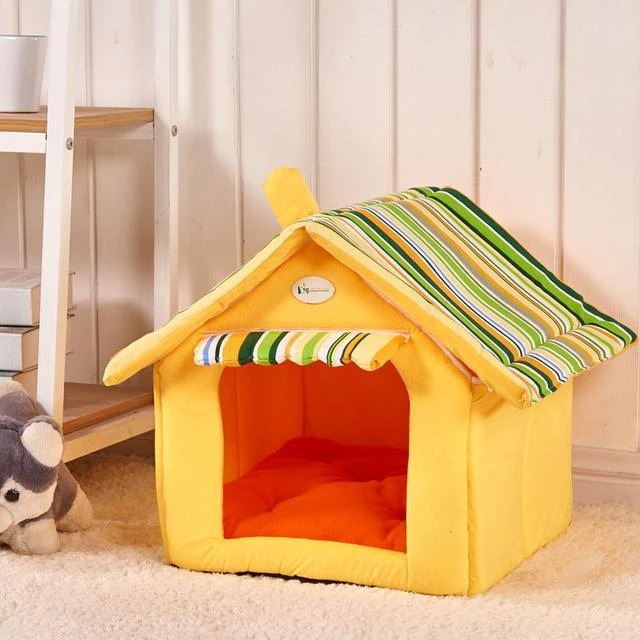 Cozy Striped Foldable Pet House And Bed By Dog Hugs Cat 5 Cozy Striped Foldable Pet House And Bed By Dog Hugs Cat - Image 5