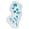 Stickers Northwest New Jersey Icons Vinyl Decal – Weatherproof NJ Landmarks Sticker