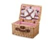 Catalina Picnic Basket for 2 - Handwoven Natural Willow Wicker with Genuine Leather Straps