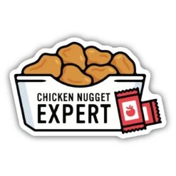 Chicken Nugget Expert Vibrant Yellow Foodie Theme – Weather-Proof Vinyl Decal Sticker