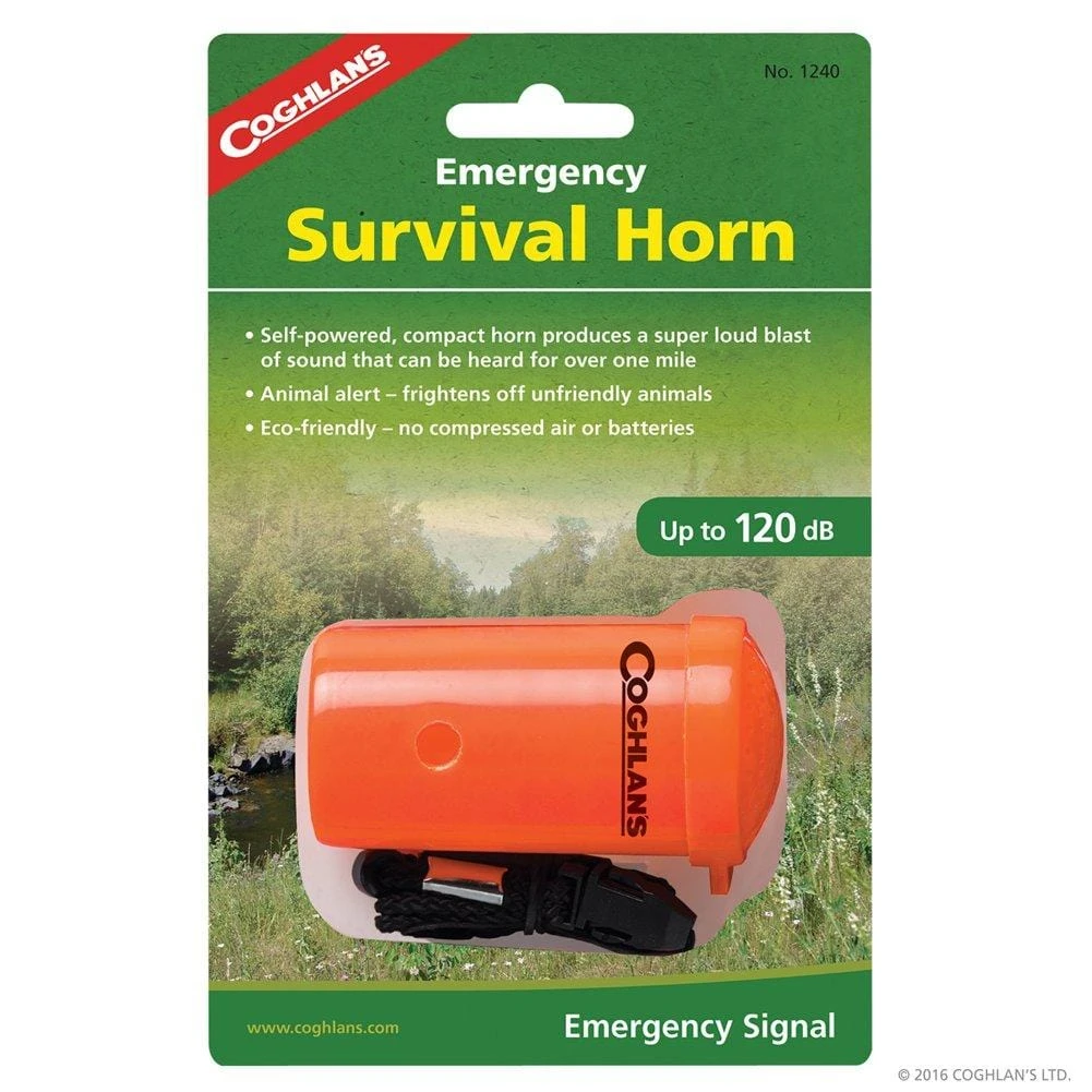 Coghlan's Emergency Survival Horn - 120dB High-Visibility Orange Signal with SOS Lanyard 1 Coghlan's Emergency Survival Horn - 120dB High-Visibility Orange Signal with SOS Lanyard