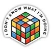 I Don't Know What I'm Doing Rubik's Cube Scrambled Sticker – Weatherproof Funny Puzzle Vinyl Decal