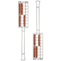 Rome 29" Full Pack Hot Dog Roaster – Chrome Steel Campfire & BBQ Grill Basket