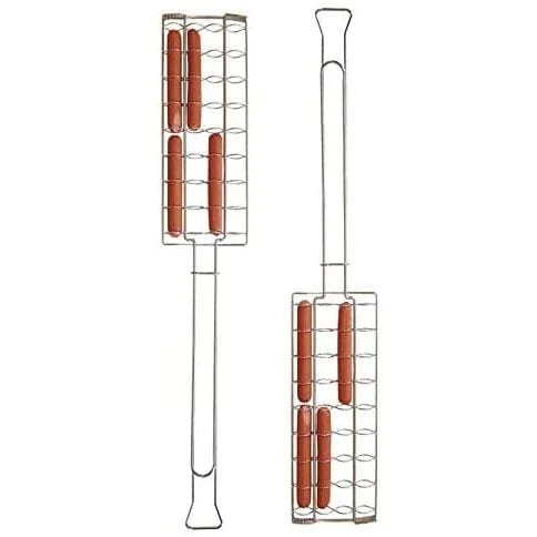 Rome 29" Full Pack Hot Dog Roaster – Chrome Steel Campfire & BBQ Grill Basket 1 Rome 29" Full Pack Hot Dog Roaster – Chrome Steel Campfire & BBQ Grill Basket