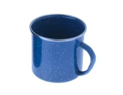 GSI Outdoors Pioneer Blue Speckled Enamelware Cup – 12 oz Heavy-Gauge Steel Camping Mug
