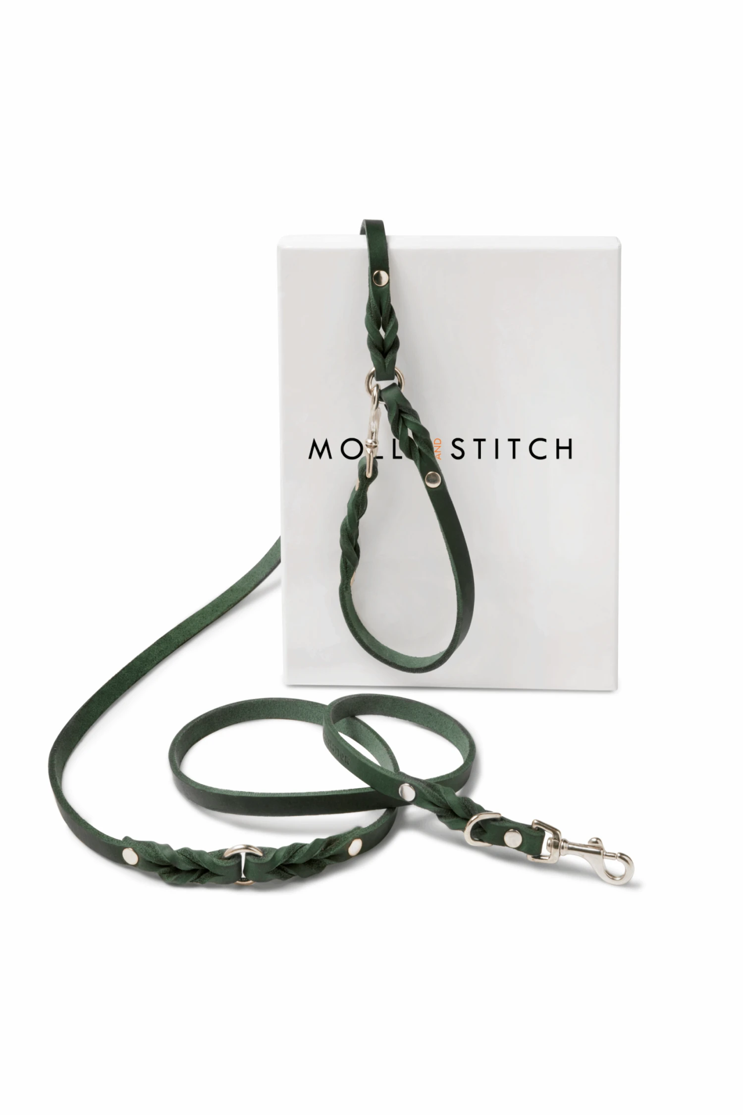 Butter Leather 3x Adjustable Dog Leash - Forest Green By Molly And Stitch US 2 Butter Leather 3x Adjustable Dog Leash - Forest Green By Molly And Stitch US - Image 2