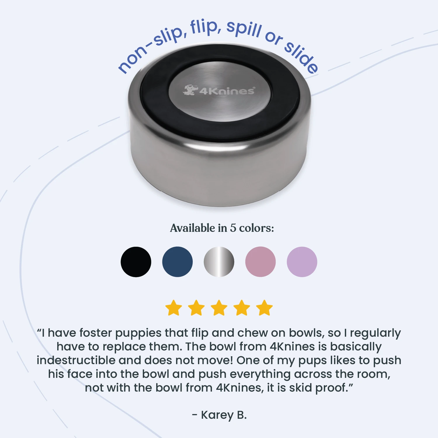 Stainless Steel Dog Bowl By 4Knines® 2 Stainless Steel Dog Bowl By 4Knines® - Image 2