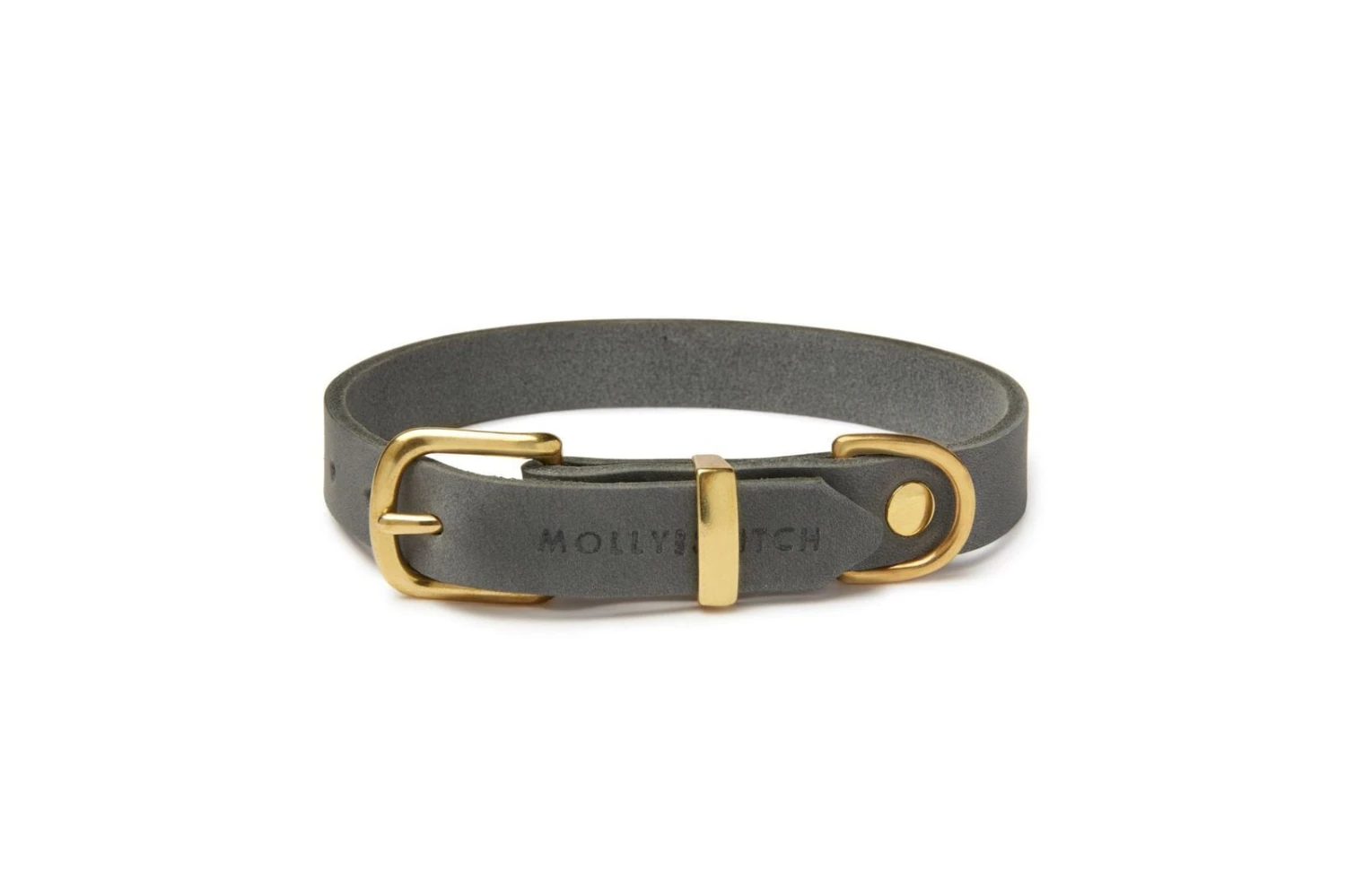 Butter Leather Dog Collar - Timeless Grey By Molly And Stitch US 1 Butter Leather Dog Collar - Timeless Grey By Molly And Stitch US