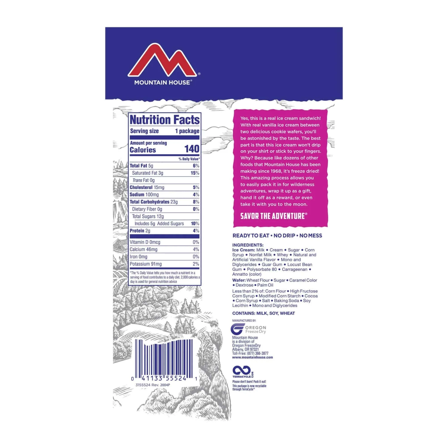 Mountain House Vanilla Ice Cream Sandwich 3 Mountain House Vanilla Ice Cream Sandwich - Image 3