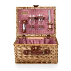 Picnic Time Classic Wine & Cheese Willow Basket – Red Gingham Lining & Vintage Wicker Set -Campmor Outdoor Clothing 5c7673c17e42891af1dfc6778b369418e2ec1e93