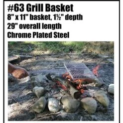 Rome Chrome Plated Steel Grill Basket – 8" x 11" Small Grid Camp Kitchen Tool
