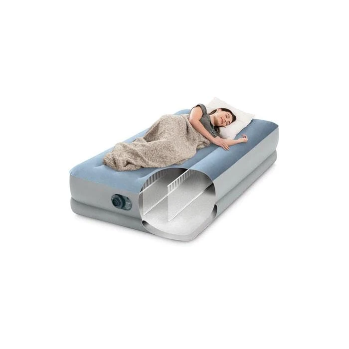 Intex Twin Raised Comfort Airbed With Fiber Tech 3 Intex Twin Raised Comfort Airbed With Fiber Tech - Image 3
