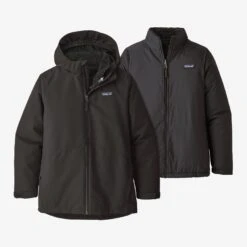 Patagonia Girls' 4-in-1 Everyday Jacket - Waterproof H2No® Shell with Reversible Fleece Liner 8 Patagonia Girls' 4-in-1 Everyday Jacket - Waterproof H2No® Shell with Reversible Fleece Liner -Campmor Outdoor Clothing 68040 BLK S