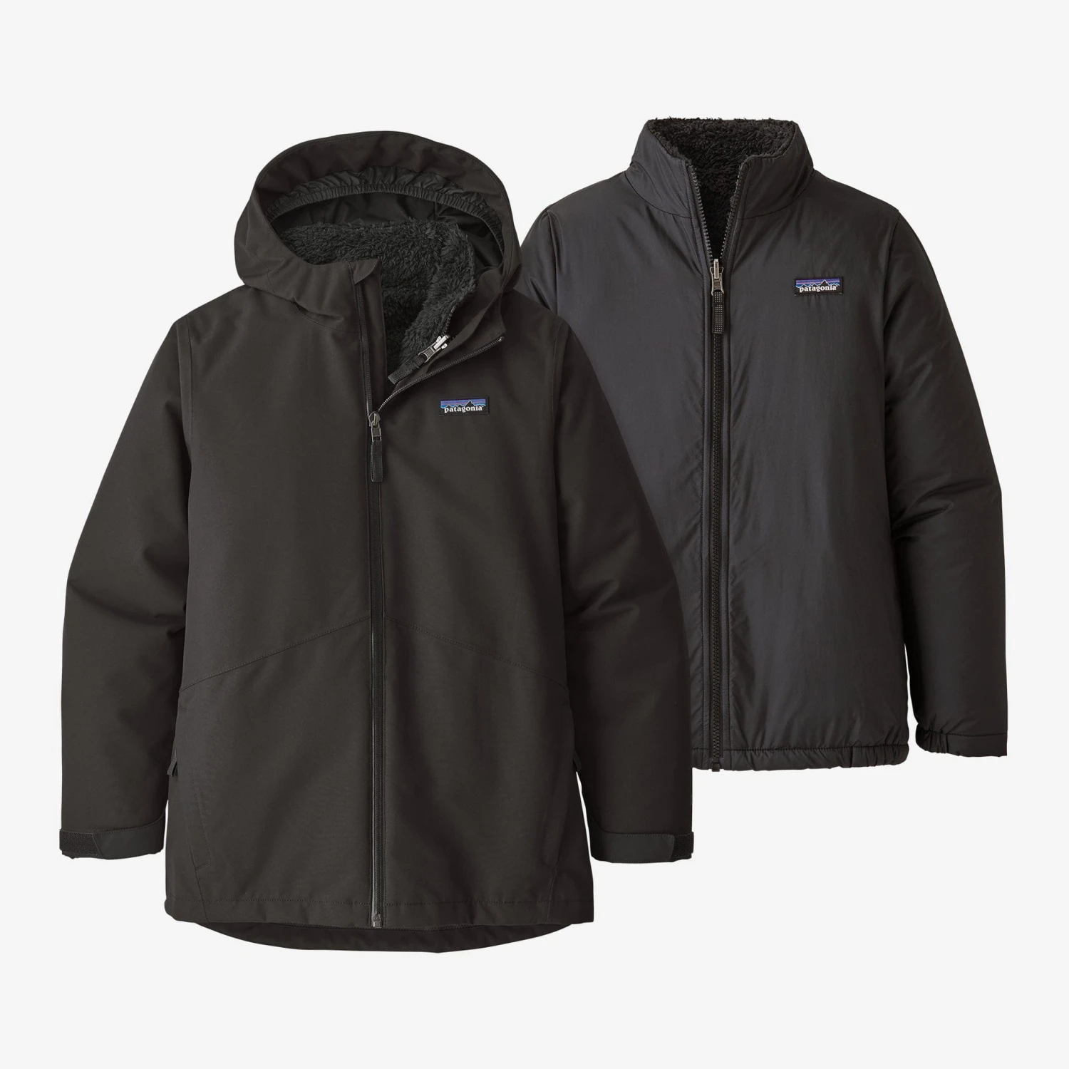 Patagonia Girls' 4-in-1 Everyday Jacket - Waterproof H2No® Shell with Reversible Fleece Liner 3 Patagonia Girls' 4-in-1 Everyday Jacket - Waterproof H2No® Shell with Reversible Fleece Liner - Image 3