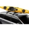 Thule Hull-A-Port Aero Kayak Carrier – Silver Aluminum Foldable J-Style Rack with StrapCatch