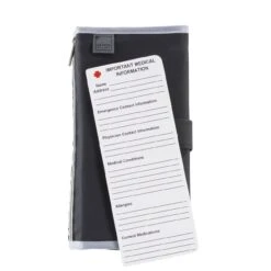 Lewis N Clark Black AM/PM Travel Pill Organizer – 16 Color-Coded Pouches & Medical ID Card -Campmor Outdoor Clothing 800