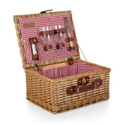 Picnic Time Classic Wine & Cheese Willow Basket – Red Gingham Lining & Vintage Wicker Set -Campmor Outdoor Clothing 962a3ce762c266b071b27345259efe133d4e7140