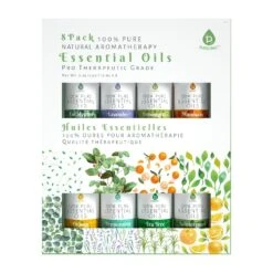 8 Pack Of 100% Pure Essential Aromatherapy Oils By Pursonic