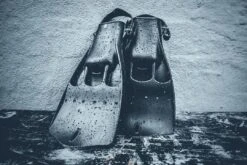 ATACLETE Military Jet-Style Scuba Fins - Professional Black Vented Open Heel Dive Fins