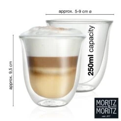 Caffe Italia Napoli Double Walled Coffee Glasses (Set Of 6) By Moritz & Moritz -Campmor Outdoor Clothing B07FKP7MLB.PT05