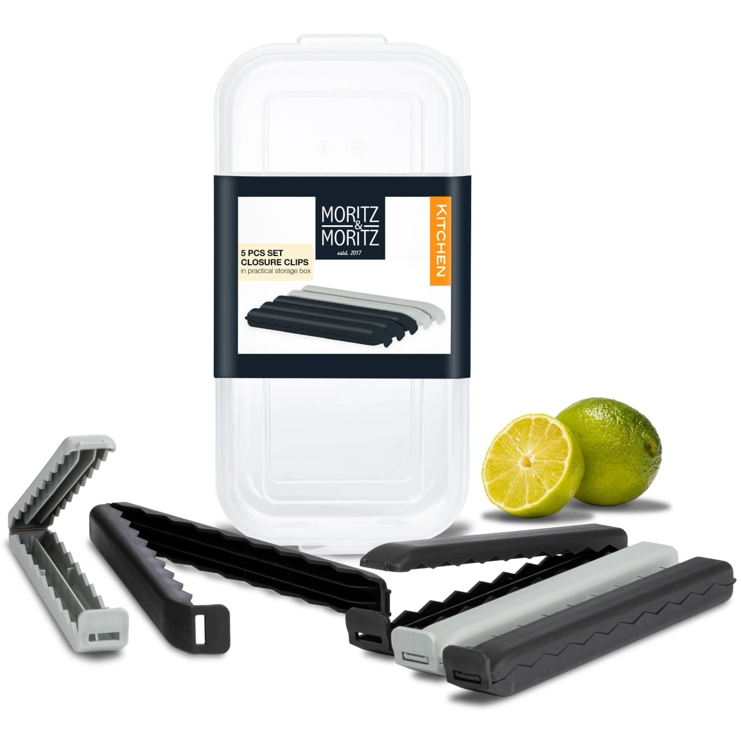 Moritz & Moritz Black Large Bag Clips (Set of 5) – Airtight Sealing Clips with Clear Storage Box 1 Moritz & Moritz Black Large Bag Clips (Set of 5) – Airtight Sealing Clips with Clear Storage Box