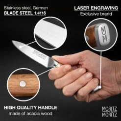Moritz & Moritz 3.5 Inch German Steel Professional Paring Knife – Ergonomic Multipurpose Vegetable & Fruit Slicer 9 Moritz & Moritz 3.5 Inch German Steel Professional Paring Knife – Ergonomic Multipurpose Vegetable & Fruit Slicer -Campmor Outdoor Clothing B0D265ZT6C.PT01