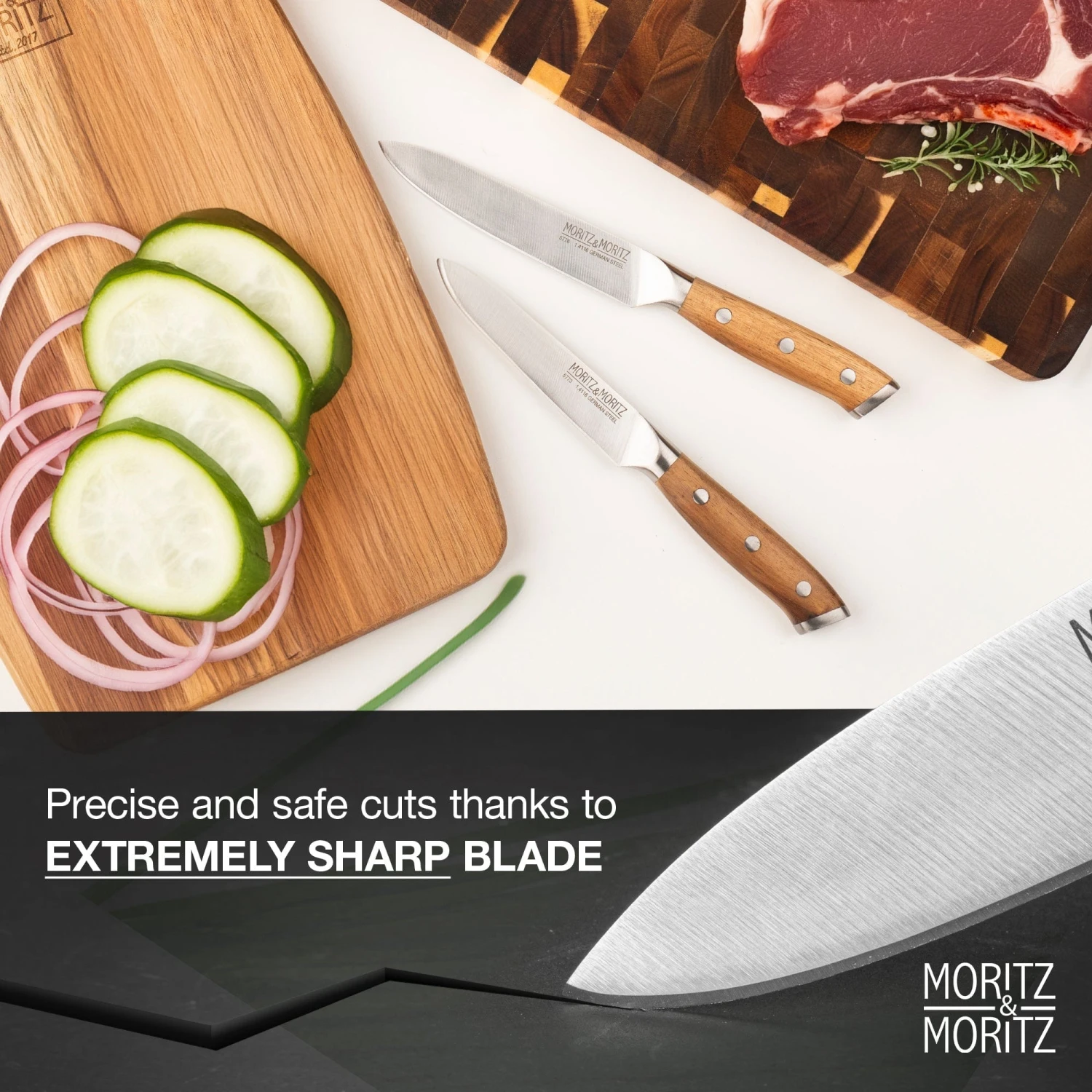 Moritz & Moritz 3.5 Inch German Steel Professional Paring Knife – Ergonomic Multipurpose Vegetable & Fruit Slicer 6 Moritz & Moritz 3.5 Inch German Steel Professional Paring Knife – Ergonomic Multipurpose Vegetable & Fruit Slicer - Image 6