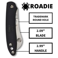 Spyderco Roadie Black Plain Edge -Campmor Outdoor Clothing C189PBK1