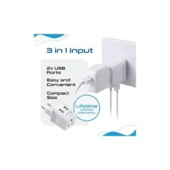 Ceptics Type C European Travel Adapter – Dual USB Ports & AC Outlet – Compact CTU-9C Travel Plug -Campmor Outdoor Clothing CTU 9C6 c3364e93 3837 49a2 ad05 90f77f99265c