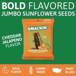 CHEDDAR JALAPEÑO By SMACKIN' Sunflower Seeds -Campmor Outdoor Clothing CheddarJalapenoBoldFlavorsIcon 01 829cb18c a4ca 4a13 aec2 3678803b7f09