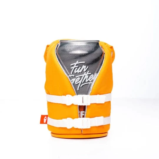 Puffin Life Vest Neon Orange Drink Cooler – Buoyant 12oz Can Koozie with Functional Buckles 5 Puffin Life Vest Neon Orange Drink Cooler – Buoyant 12oz Can Koozie with Functional Buckles - Image 5