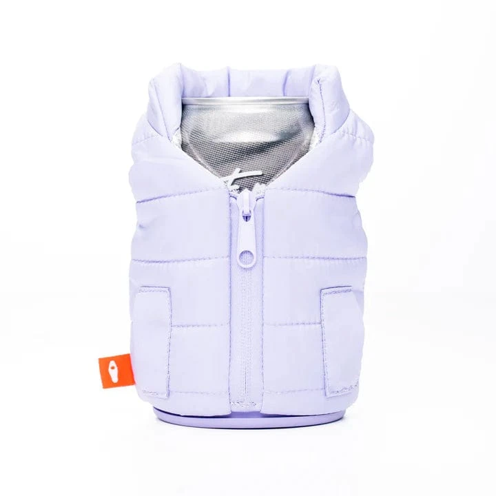 Puffin Forest Green and Red Puffy Vest Drink Cozie – Insulated Beverage Sleeve for 12oz Cans 2 Puffin Forest Green and Red Puffy Vest Drink Cozie – Insulated Beverage Sleeve for 12oz Cans - Image 2