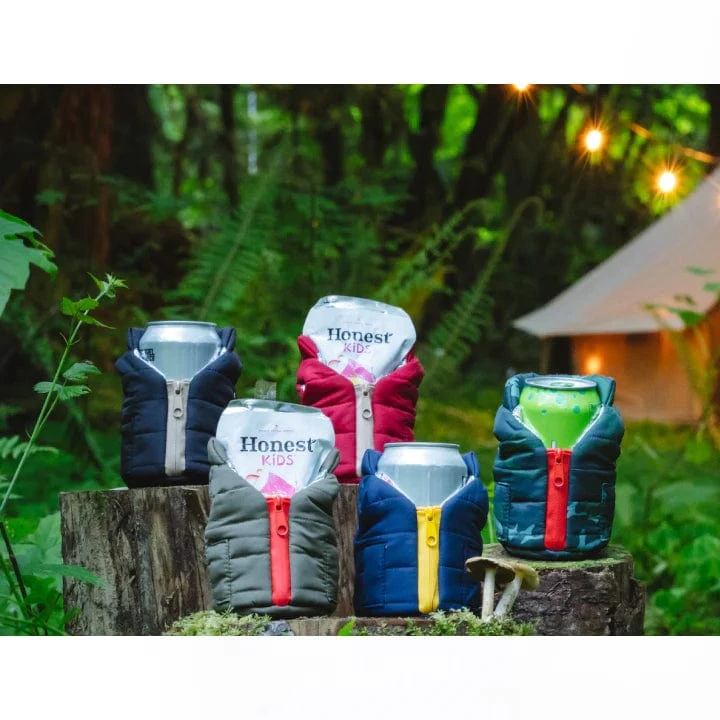 Puffin Forest Green and Red Puffy Vest Drink Cozie – Insulated Beverage Sleeve for 12oz Cans 4 Puffin Forest Green and Red Puffy Vest Drink Cozie – Insulated Beverage Sleeve for 12oz Cans - Image 4