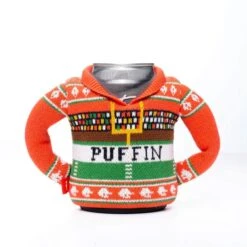Puffin Green Fair Isle Moose Beverage Sweater - Insulated Knit Can Cooler -Campmor Outdoor Clothing DO1354 904