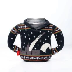 Puffin Green Fair Isle Moose Beverage Sweater - Insulated Knit Can Cooler