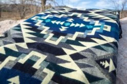 Andean Alpaca Wool Blanket - Blue Chakana By Alpaca Threadz -Campmor Outdoor Clothing DSC08429