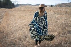 Andean Alpaca Wool Blanket - Blue Chakana By Alpaca Threadz -Campmor Outdoor Clothing DSC08515