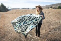 Andean Alpaca Wool Blanket - Blue Chakana By Alpaca Threadz -Campmor Outdoor Clothing DSC08532