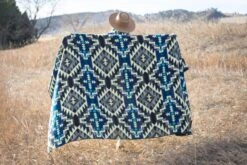 Andean Alpaca Wool Blanket - Blue Chakana By Alpaca Threadz -Campmor Outdoor Clothing DSC08546