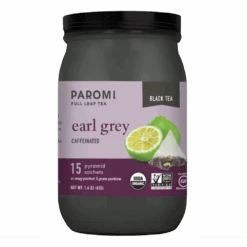 Organic Earl Grey Black Tea, Full Leaf, In Pyramid Tea Bags By Paromi Tea
