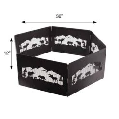 Blue Sky The Zion Northern Woods – Portable Folding Fire Ring with Mesh Spark Guard -Campmor Outdoor Clothing FFR3612NW1