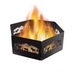 Blue Sky The Zion Northern Woods – Portable Folding Fire Ring with Mesh Spark Guard -Campmor Outdoor Clothing FFR3612NW3