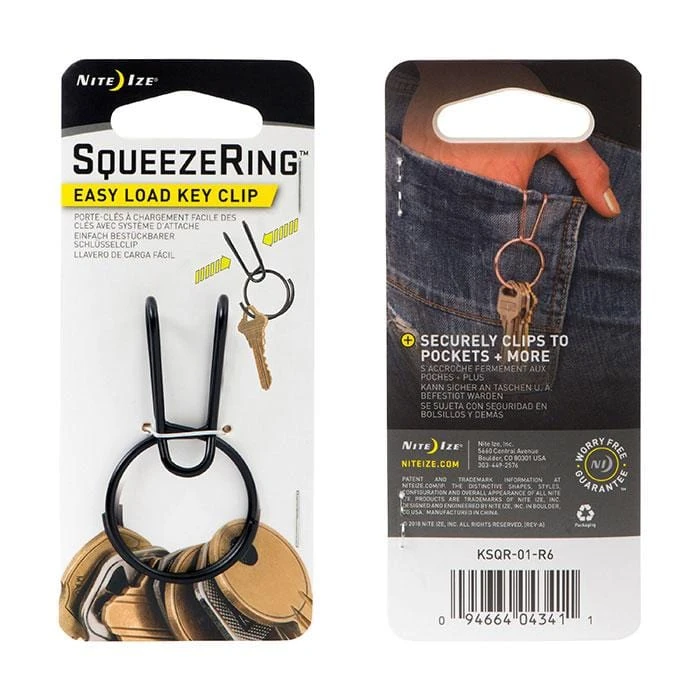 Nite Ize SqueezeRing Stainless Steel - Easy-Load Key Ring with Integrated Pocket Clip 1 Nite Ize SqueezeRing Stainless Steel - Easy-Load Key Ring with Integrated Pocket Clip